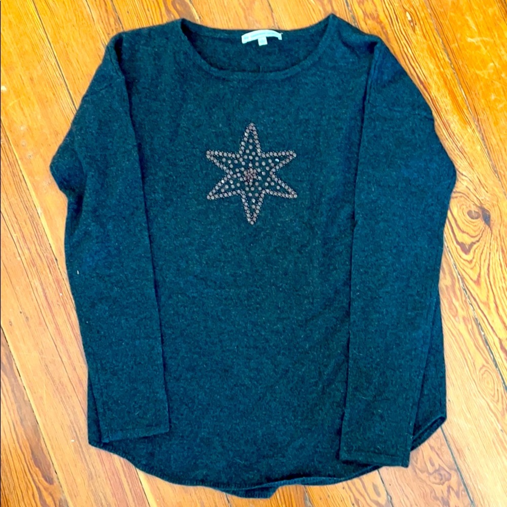 Cashmere Sweater w/studded star detail